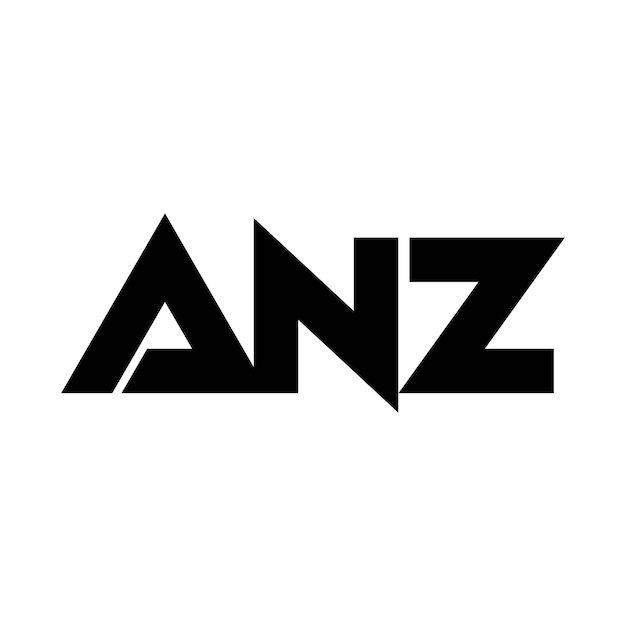ANZ abstract creativo alfabeto moderno letra mínima inicial símbolo de negocio icono logotipo vectorial