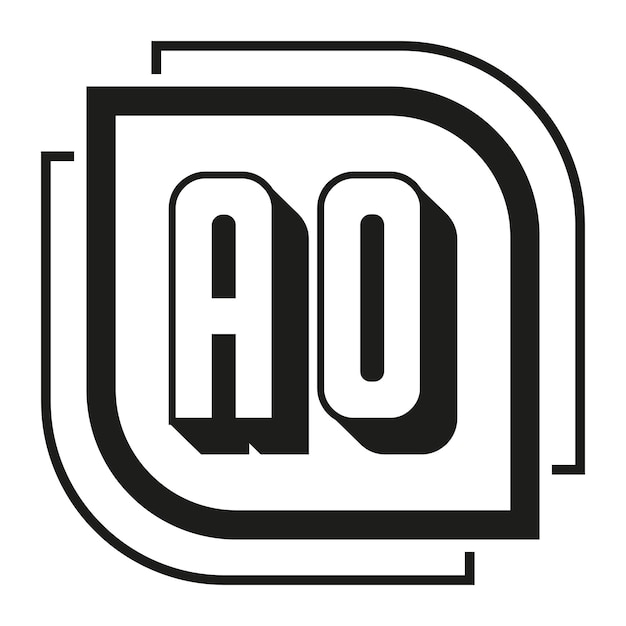 AO diseño de logotipo de letra en fondo blanco AO logotipo AO iniciales creativas letra icono de logotipo monograma