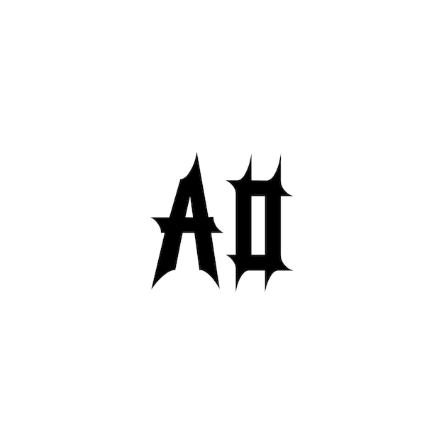 AO monograma diseño del logotipo letra texto nombre símbolo monocromo logotipo carácter alfabeto logotipo simple