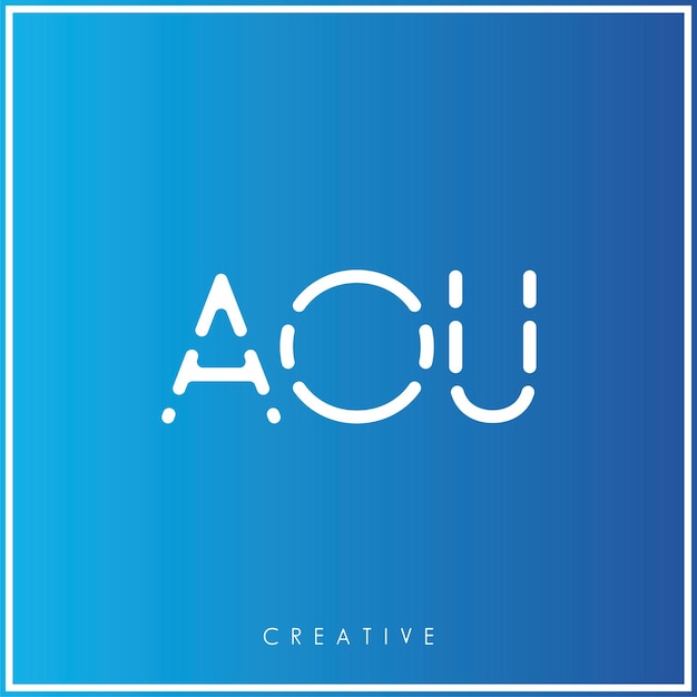 AOU Creative Vector Latter Diseño del logotipo Minimal Latter Logo Premium Ilustración vectorial Monograma
