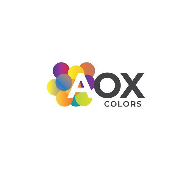 AOX colores concepto de diseño del logotipo de la compañía