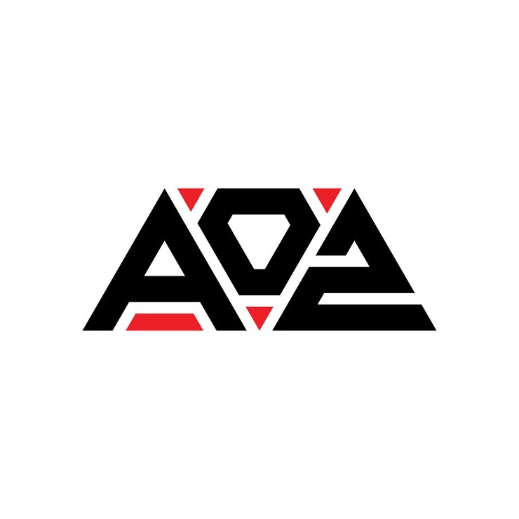 Vector aoz diseño de logotipo de letra triangular con forma de triángulo aoz diseñador de logotipo triangular monograma aoz modelo de logotipo vectorial triangular de aoz con color rojo logotipo triangulares aoz sencillo elegante y lujoso logotipo aoz