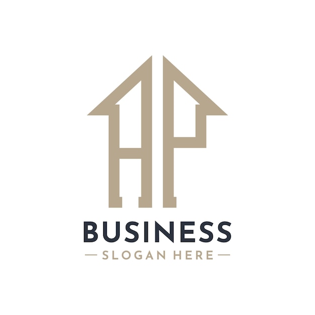AP Letter House Logo para el negocio inmobiliario AP Property Management Diseño de logotipo de iniciales modernas AA