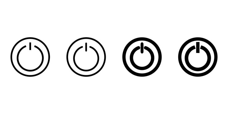 Vector apagado o encendido botón de encendido eléctrico apagado u encendido ilustración vectorial