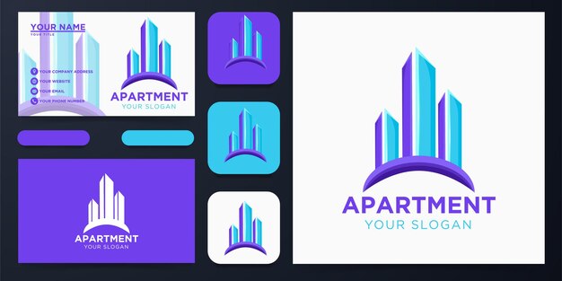 Apartamento, Edificio de la ciudad Diseño de logotipo