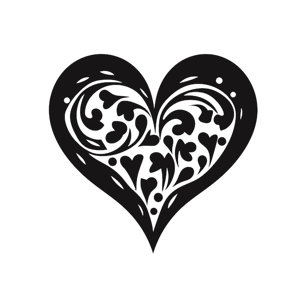 Apasionadas siluetas románticas delicadas formas de corazón Colección vectorial para temas de amor