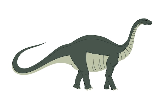 Apatosaurio enorme dinosaurio con cuello y cola largos