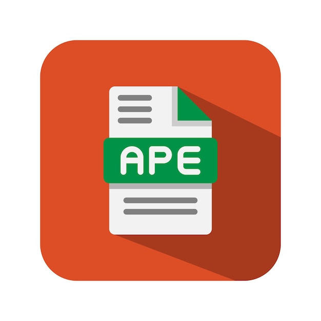 Ape archivo de audio iconos extensión formato de archivos tipo icono ilustración vectorial