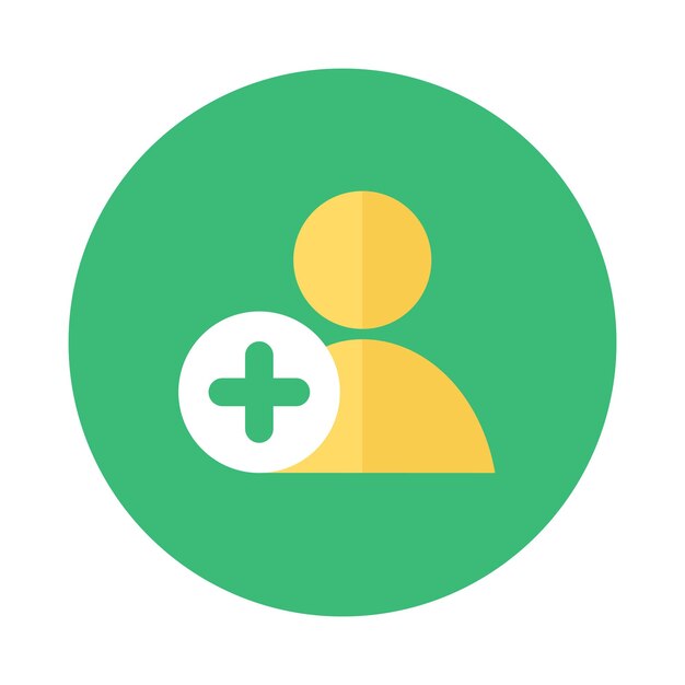 Apego verde redondo que agrega el icono de nuevo usuario