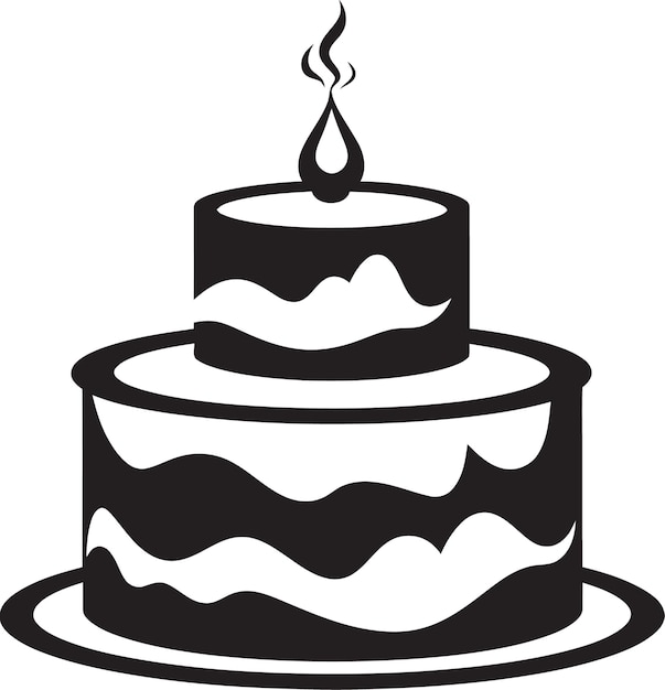Vector apelación gastronómica logotipo de pastel negro identidad abstracto celebración logotipo vectorial de pastel blanco emblema