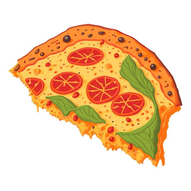 Vector apetitosa rebanada de pizza dibujos animados vector arte ilustración comida rápida concepto aislado vector