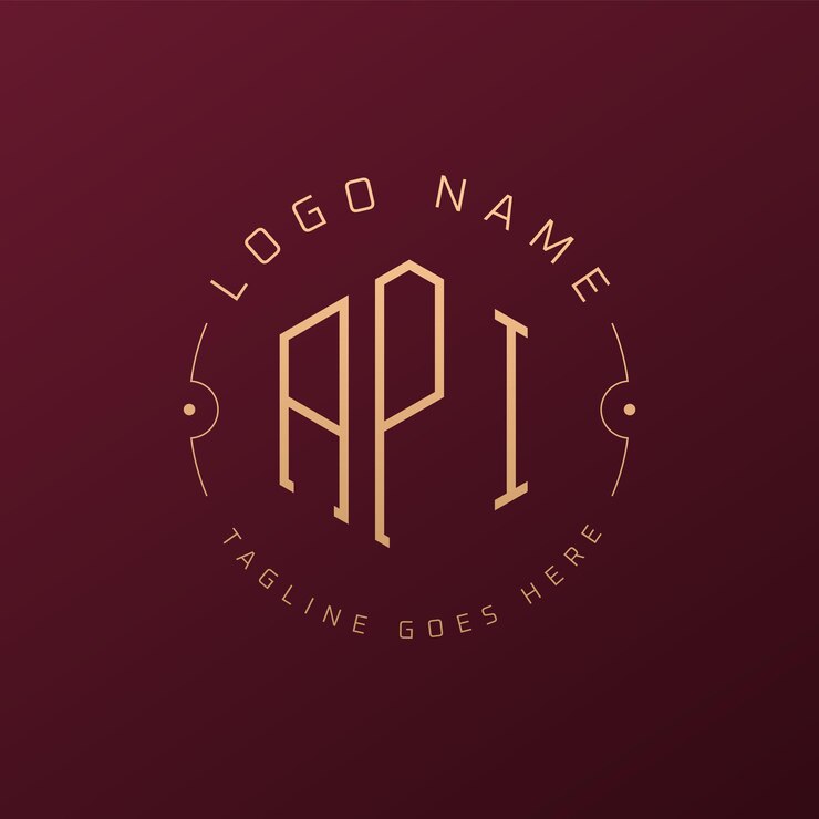 Vector api de diseño de logotipo de lujo elegant letter api monograma logotipo minimalista poligono api template de diseño de logotipo