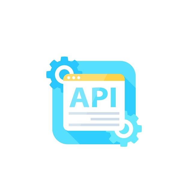 Api, interfaz de programación de aplicaciones, icono de vector de integración de software