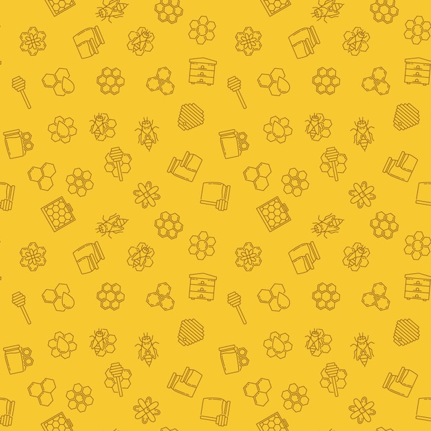 Apicultor amarillo vector de patrones sin fisuras o de fondo