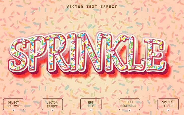 Vector aplastar el efecto de texto 3d con patrón de textura texto editable