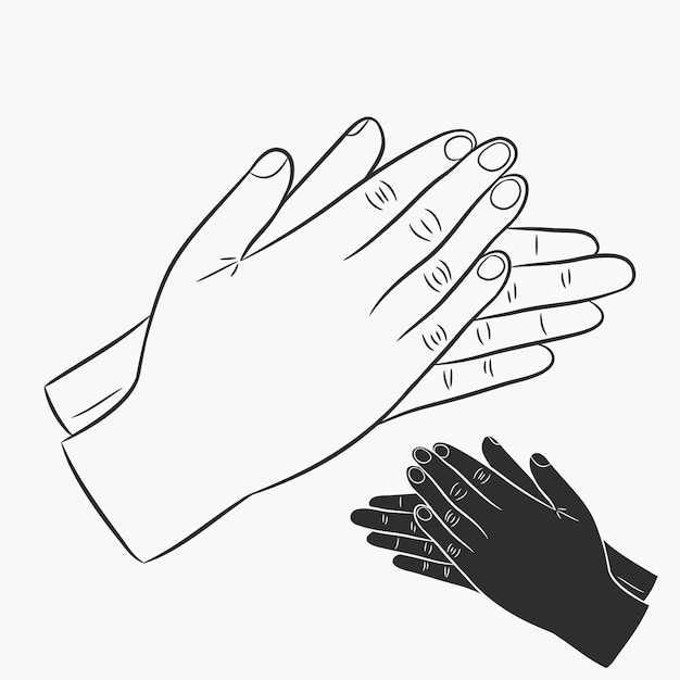 Aplaudir. Conjunto de iconos de aplausos. Ilustración vectorial.
