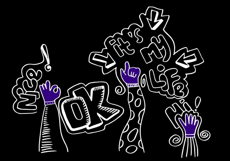 Vector aplausos dibujar a mano sobre fondo blanco con agradable ok hola es mi vida textvector ilustración