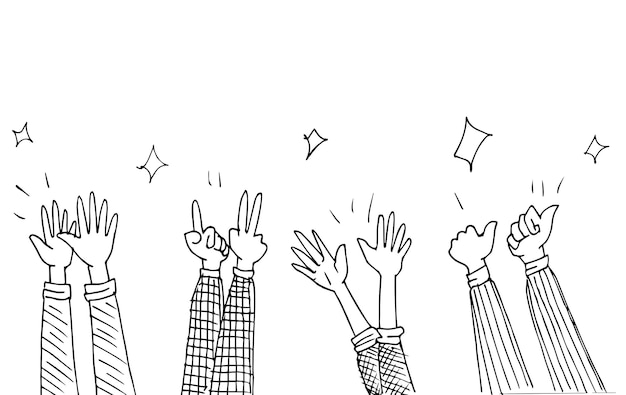 Aplausos dibujo a mano Ilustración vectorial