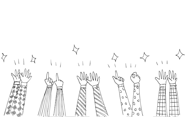 Aplausos dibujo a mano Ilustración vectorial
