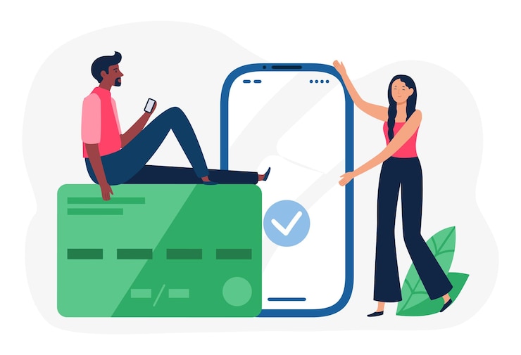 Vector aplicación de banca digital por internet para operaciones financieras banca vectorial negocio de internet en línea seguro financiero y uso de ilustración de transacción de transferencia