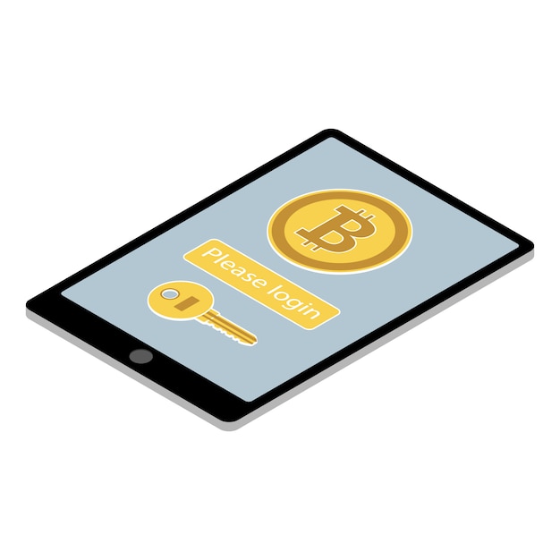 Aplicación de la billetera Bitcoin en tablet PC