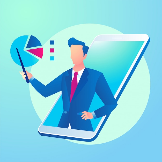 Aplicación de consulta empresarial online con smartphone