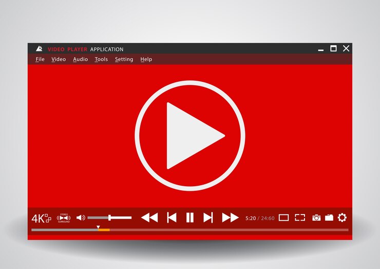 Vector aplicación de escritorio para reproductor de video