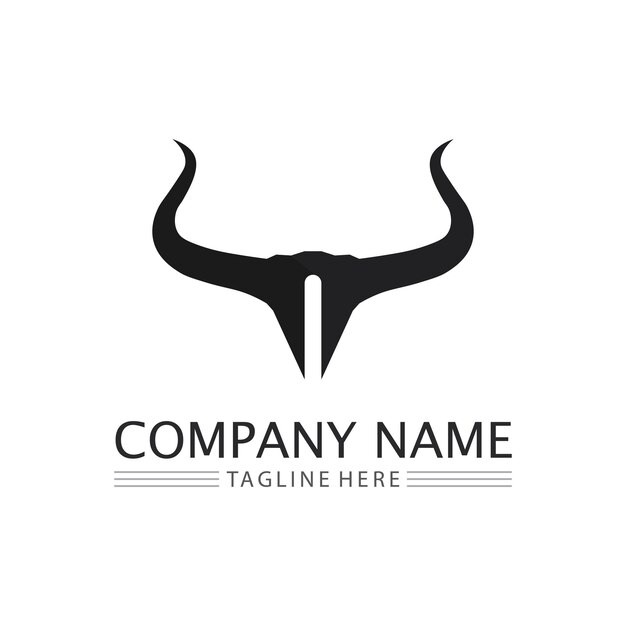 Aplicación de iconos de plantilla de logotipo y símbolo de cuerno de toro