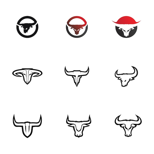 Aplicación de iconos de plantilla de logotipo y símbolo de cuerno de toro
