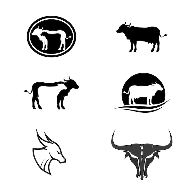 Aplicación de iconos de plantilla de logotipo y símbolo de cuerno de toro