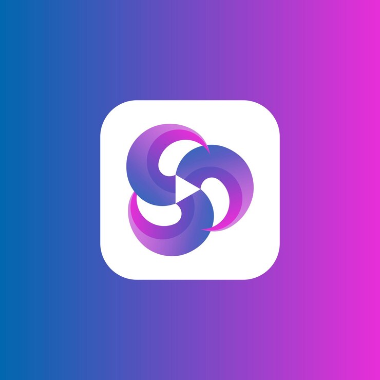 Aplicación jugar diseño de logotipo colorido abstracto