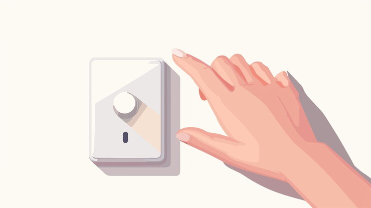 Vector aplicación manual del interruptor aislado en fondo blanco uso profesional