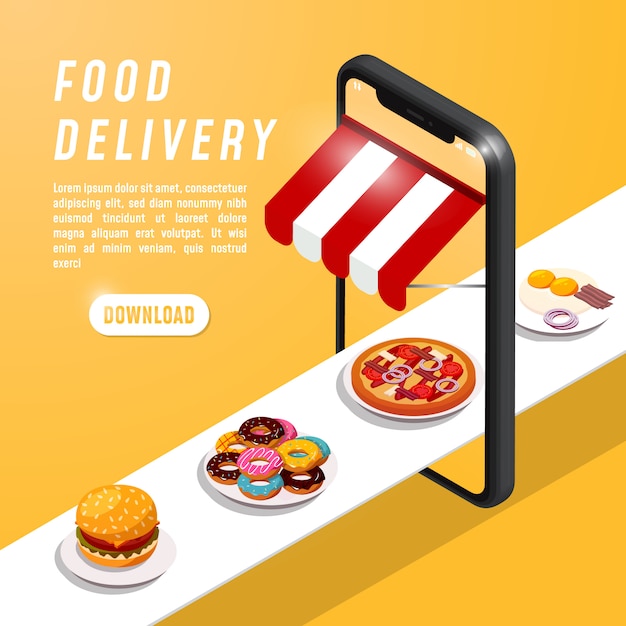 Aplicación móvil de entrega de alimentos, pedido de alimentos en línea y comercio electrónico