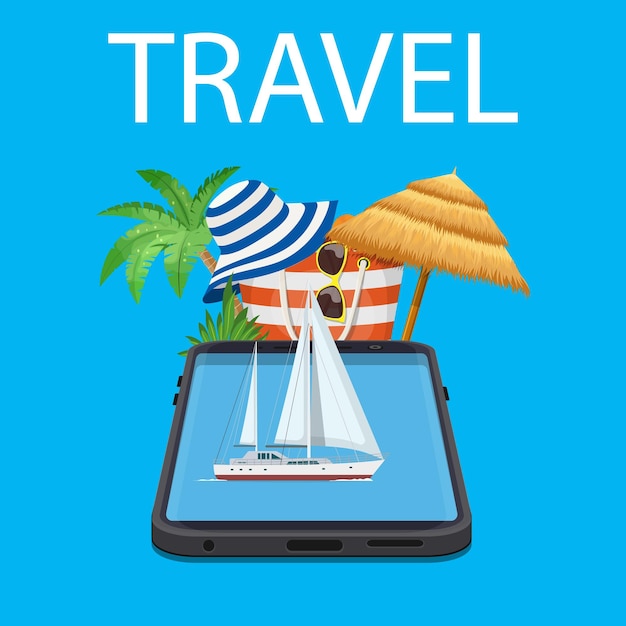 Aplicación móvil online holiday travel