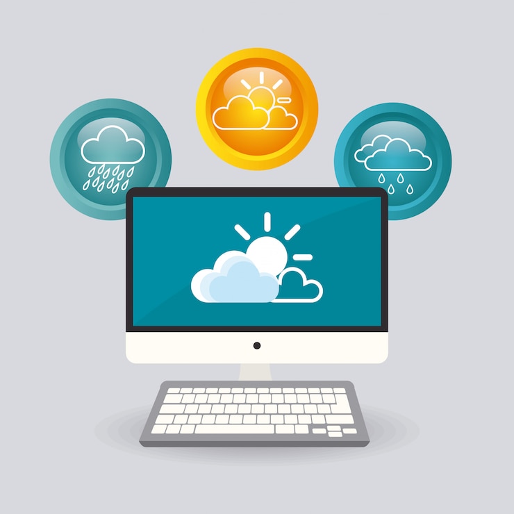 Vector aplicación móvil del tiempo.