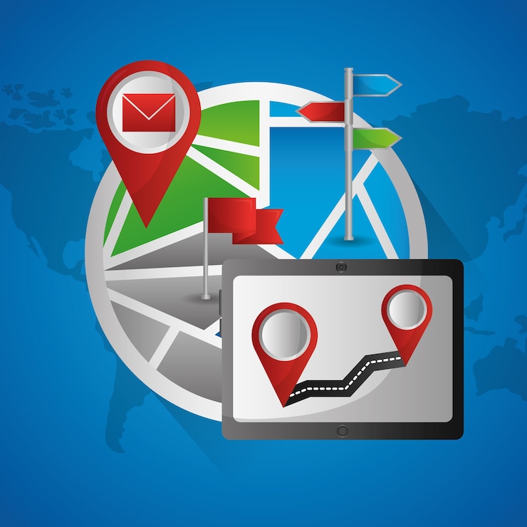 Vector aplicación de navegación gps