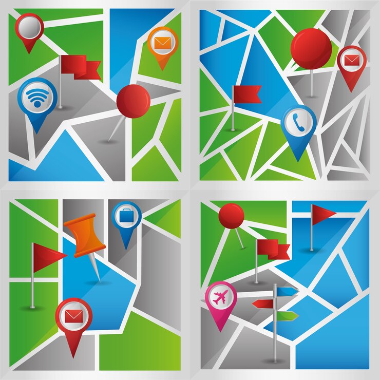 Vector aplicación de navegación gps