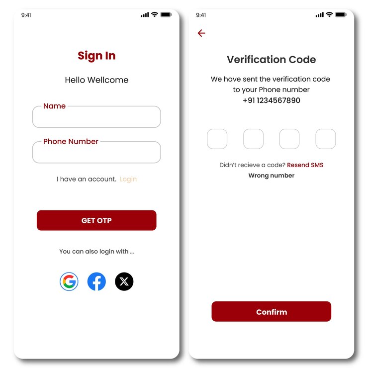 Vector aplicación de pantalla de inicio de sesión