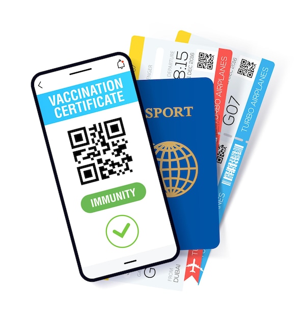 Aplicación de pasaporte inmunológico Covid19 Certificado internacional de vacuna digital para libre movimiento y viaje