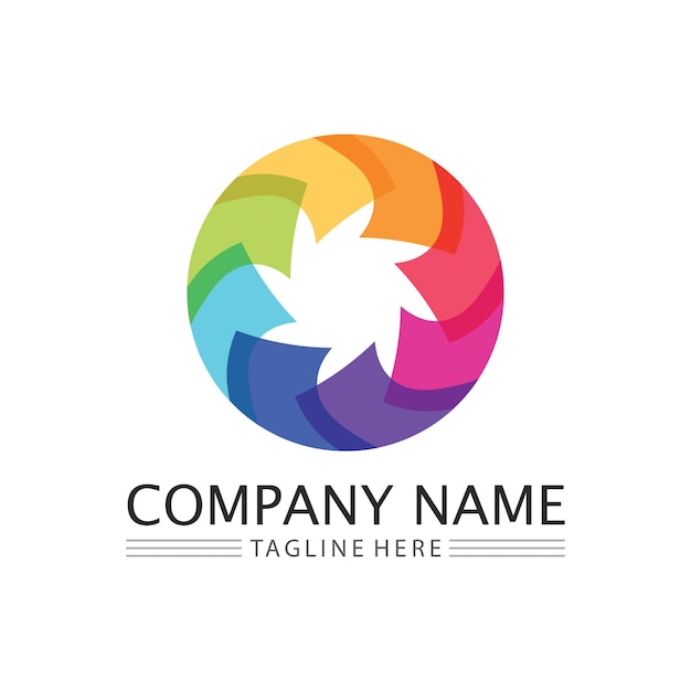 Aplicación de plantilla de icono de vector de logotipo y símbolo de círculo