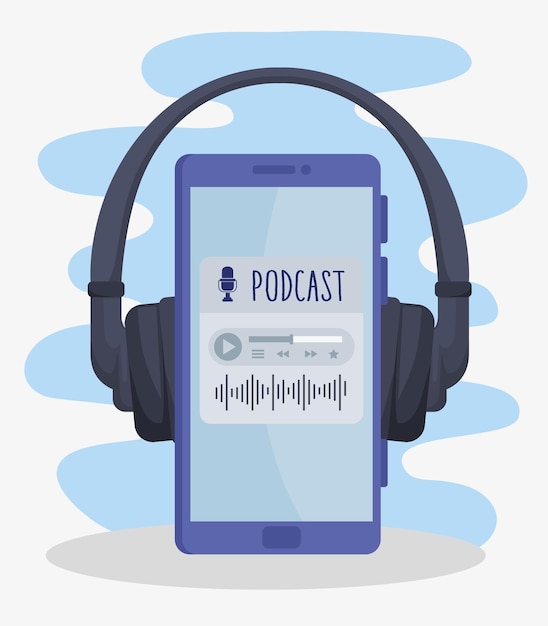 Aplicación de podcast en smartphone