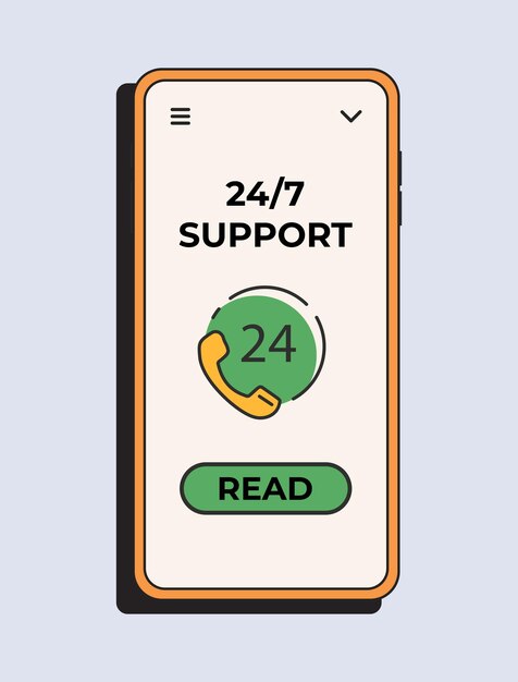 Aplicación de soporte en línea Servicio al cliente Soporte técnico en línea 247 Asistente en línea Servicio de ayuda virtual Concepto de ilustración vectorial