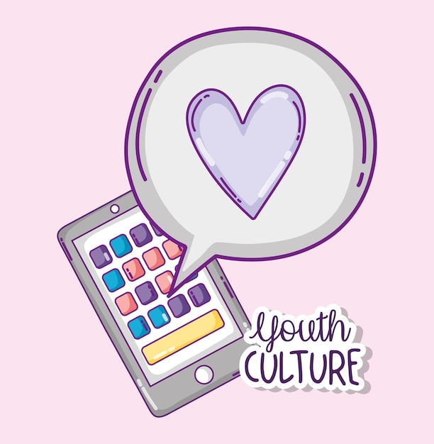 Las aplicaciones del smartphone de la cultura de la juventud y las historietas de la charla vector el diseño gráfico del ejemplo