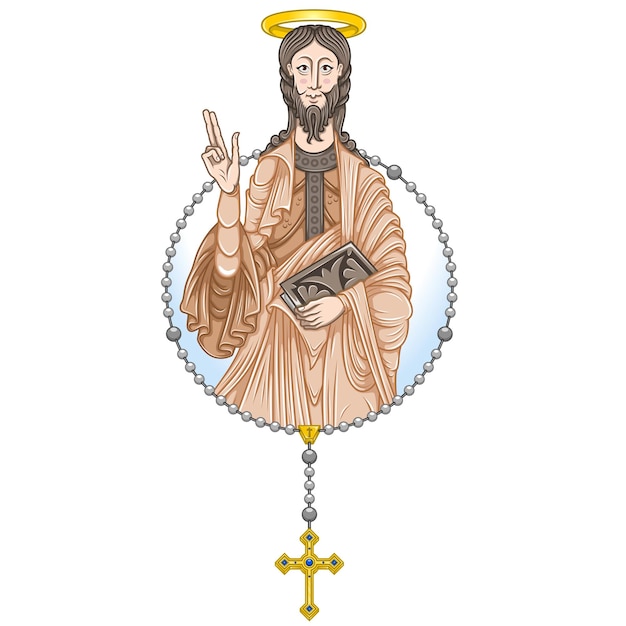 El apóstol Santiago con el rosario católico