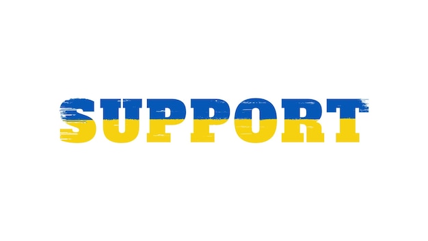 Apoye a ucraniano con estilo de pincel con bandera de ucrania en color