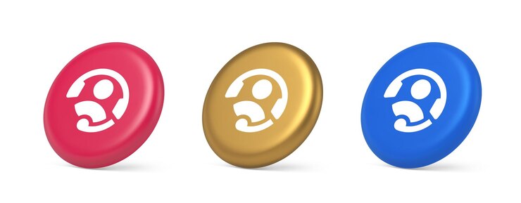 Vector apoyo al cliente botón de asistencia de helpdesk llamada a la línea de ayuda conexión icono realista 3d