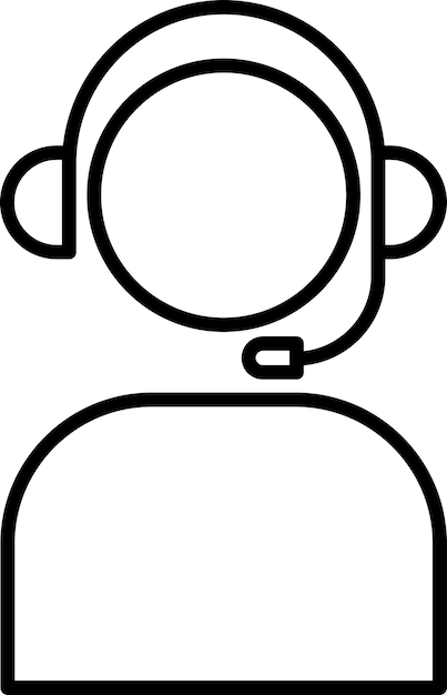 Apoyo al cliente Icono de ilustración vectorial de esquema