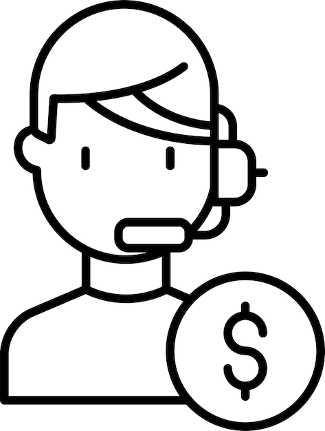 Apoyo financiero Icono de ilustración vectorial de esquema