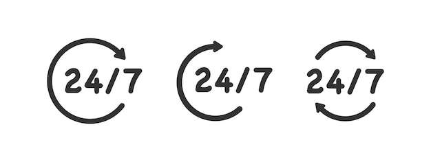 Apoyo de servicio 24 horas del icono Siempre funciona La hora en que la tienda está abierta