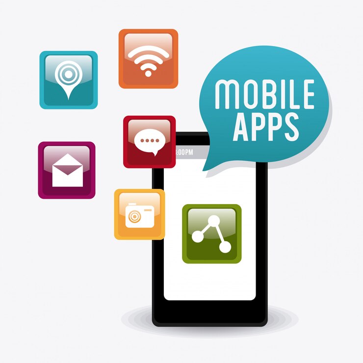 Vector app store diseño digital.